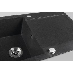 Sapho zlewozmywak granitowy 97x50 cm czarny GR1614