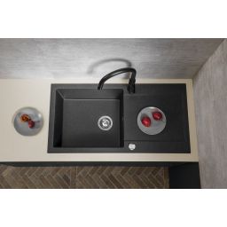 Sapho zlewozmywak granitowy 97x50 cm czarny GR1614