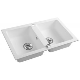 Sapho zlewozmywak granitowy 78x47,5 cm biały GR2221