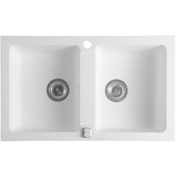 Sapho zlewozmywak granitowy 78x47,5 cm biały GR2221