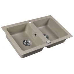 Sapho zlewozmywak granitowy 78x47,5 cm beżowy GR2222