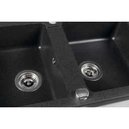 Sapho zlewozmywak granitowy 78x47,5 cm czarny GR2224