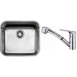 Zestaw Teka Be zlewozmywak stalowy 47,9x42,9 cm stal z baterią kuchenną MTP 978 chrom (10125123, 469780200)