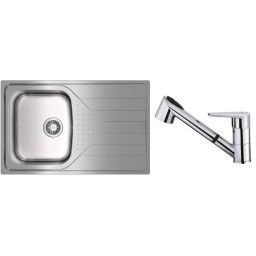 Zestaw Teka Universe 45 T-XP 1B 1 D REV 3 1/2 zlewozmywak stalowy 79x50 cm stal polerowana z baterią kuchenną IN chrom (115110011, 469781200)