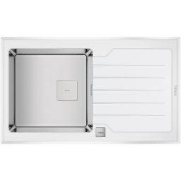 Teka Diamond RS15 1B 1D zlewozmywak 86x51 cm stal szlachetna polerowana/szkło białe 115100012