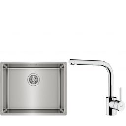 Zestaw Teka Be Linea zlewozmywak 54x44 z baterią Teka ARK 938 stal/chrom (115000005, 239381200)