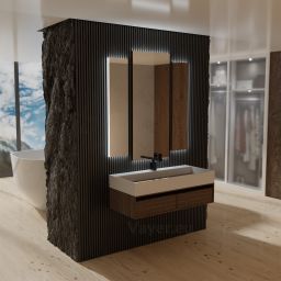 Vayer Lepus umywalka 60x42,5 cm nablatowa czarno-biała 060.042.010.3-1.0.1.X.0.MC