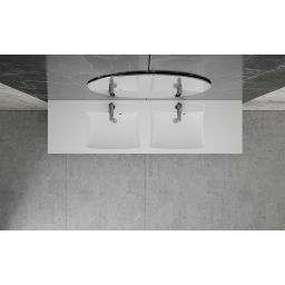 Vayer Norma-D umywalka 121,2x50 cm prostokątna wpuszczana-podwójna biała 121.050.011.3-1.0.1.X.XD