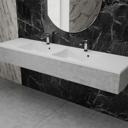 Vayer Norma-D umywalka 181,2x50 cm prostokątna wpuszczana-podwójna biała 181.050.011.3-1.0.1.X.X