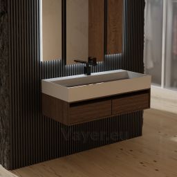 Vayer Lepus umywalka 60x42,5 cm nablatowa czarno-biała 060.042.010.3-1.0.1.X.0.MC