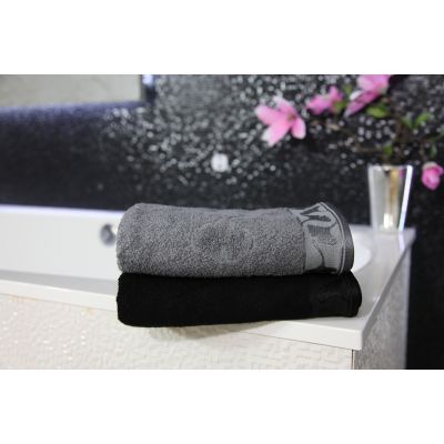 Texpol Gingko ręcznik łazienkowy 50x100 cm wiskoza bambusowa 500 g czarny
