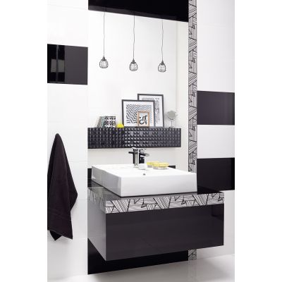 Ceramstic Opp! Black Diamond dekor ścienny 90x30 cm STR czarny połysk