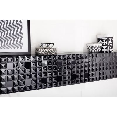 Ceramstic Opp! Black Diamond dekor ścienny 90x30 cm STR czarny połysk