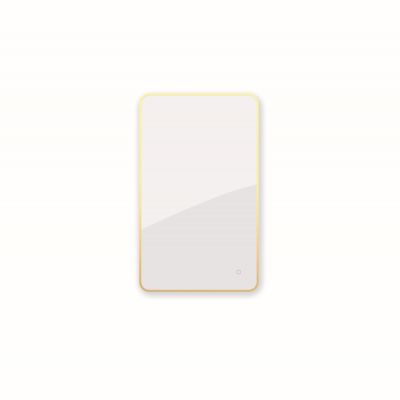 Oltens Nordlis lustro 60x100 cm prostokątne z oświetleniem od tyłu z matą grzewczą złoto szczotkowane 64120810