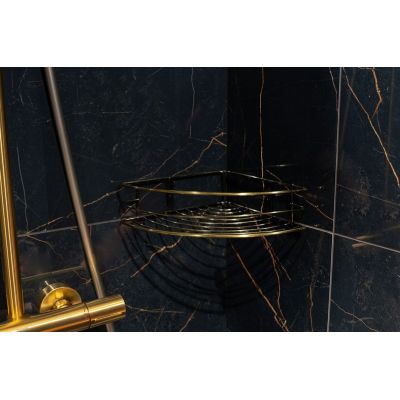 AWD Interior półka łazienkowa narożna złoto antyczne AWD02081706