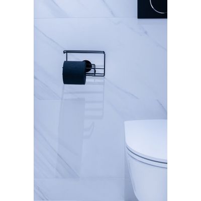 AWD Interior uchwyt na papier toaletowy z półką czarny AWD02091776