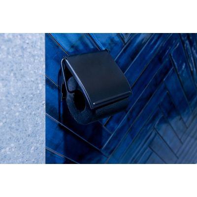 AWD Interior uchwyt na papier toaletowy z pokrywą czarny AWD02091780
