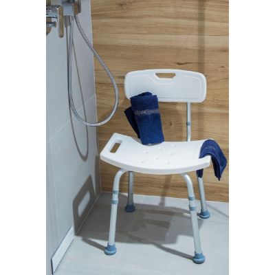 AWD Interior krzesło prysznicowe dla niepełnosprawnych biały/aluminium AWD02331599
