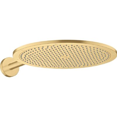 Axor ShowerSolutions deszczownica z ramieniem 35x35 cm okrągła złoty optyczny szczotkowany 26034250