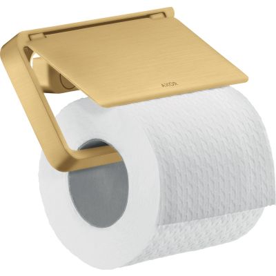 Axor Universal Softsquare uchwyt na papier toaletowy z pokrywą złoty optyczny szczotkowany 42836250