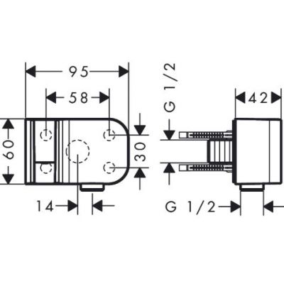 Axor One przyłącze kątowe z uchwytem 45723330