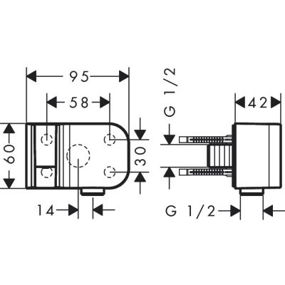 Axor One przyłącze kątowe z uchwytem Porter nikiel szczotkowany 45723820