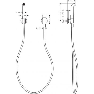 Axor One zestaw słuchawki bidetowej podtynkowy chrom 48655000