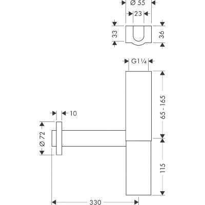 Axor syfon do umywalki butelkowy czerwony złoty szczotkowany 51303310