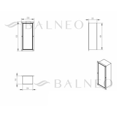 Balneo Wall Box Brush S schowek na szczotkę toaletową tiles B0401060104-01