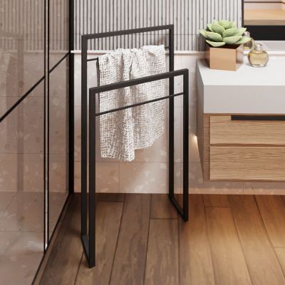 Baltica Design Aksel wieszak na ręczniki 50 cm stojący czarny