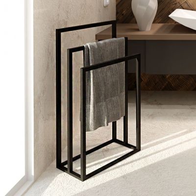 Baltica Design Rino wieszak na ręczniki 50 cm stojący czarny