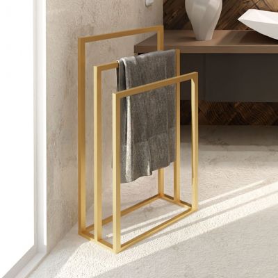 Baltica Design Rino Gold wieszak na ręczniki 50 cm stojący złoty