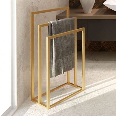 Baltica Design Rino II Gold wieszak na ręczniki 60 cm stojący złoty