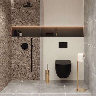 Baltica Design Tube Gold szczotka toaletowa stojąca złota