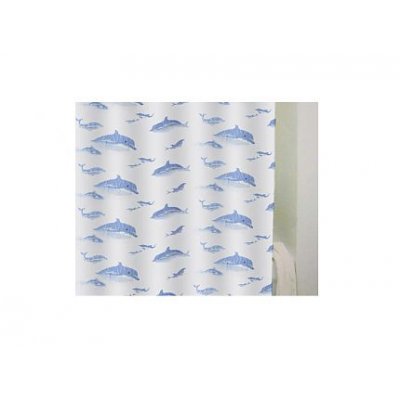 Bisk Dolphin zasłonka prysznicowa 180x200 cm błękit 06910