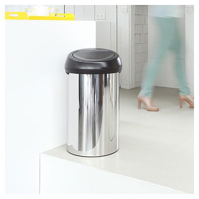 Brabantia Touch Bin pojemnik na odpady 60 l stal polerowana/czarny 402586
