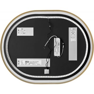 Comad Apollo 2 lustro 70x90 cm owalne z oświetleniem złoty LUSTRO APOLLO 2 900X700