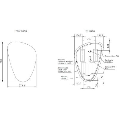 Comad Impala 2 lustro 57,3x80 cm z oświetleniem LUSTRO LED IMPALA 2