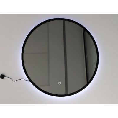 Comad Luna lustro 80 cm okrągłe z oświetleniem czarny LUSTRO LUNA 80