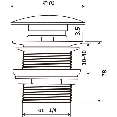 Comad korek do umywalki czarny CLICK-CLACK T201M-B12-3