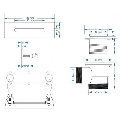 Corsan Intero maskownica przelewu i odpływu złoto szczotkowane ZWKKBGL
