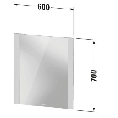 Duravit Light & Mirrors lustro 60x70 cm prostokątne z oświetleniem biały LM7865000000000