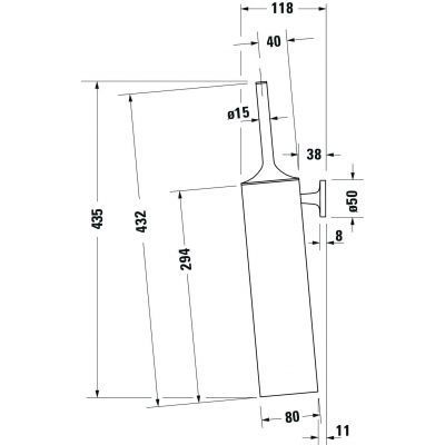 Duravit Starck T szczotka toaletowa z rączką ścienna brązowa 0099460400