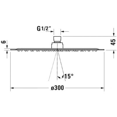 Duravit deszczownica 30 cm okrągła brąz szczotkowany UV0660020004