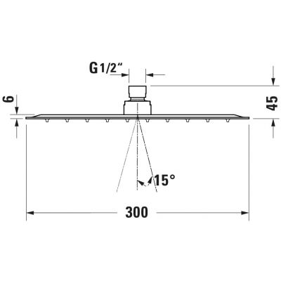 Duravit deszczownica 30 cm kwadratowa brąz szczotkowany UV0660031004