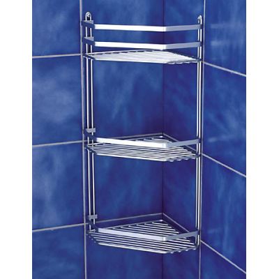 Duschy Satina półka łazienkowa 25 cm zawieszana potrójna narożna chrom 576-90
