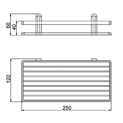 Hyggli Inox półka prysznicowa 25x12x6 cm stal 50-110