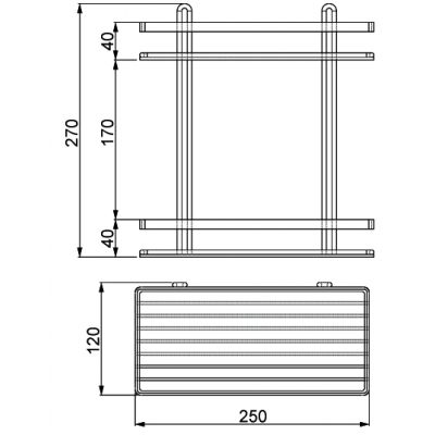 Hyggli Inox półka prysznicowa 25x12x27 cm stal 50-111