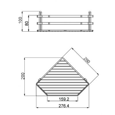 Hyggli Inox półka prysznicowa 27x20x10 cm narożna stal 50-113