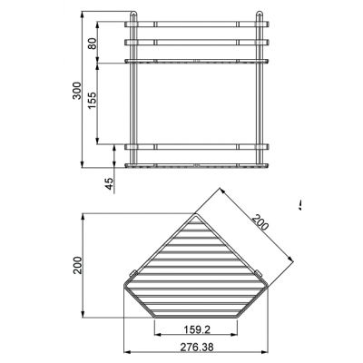 Hyggli Inox półka prysznicowa 27x20x27 cm narożna stal 50-114